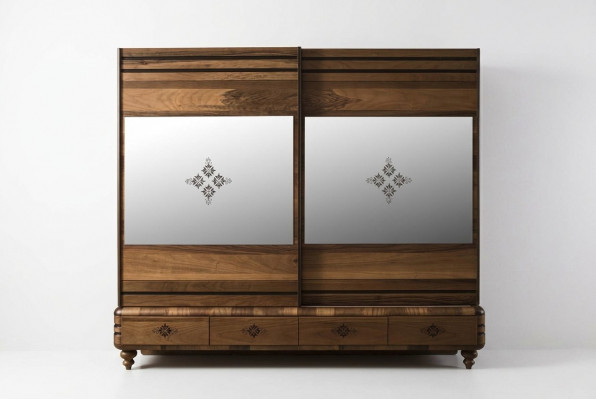 Moderne kledingkast Luxe kast Houten kasten Bruin Slaapkamer