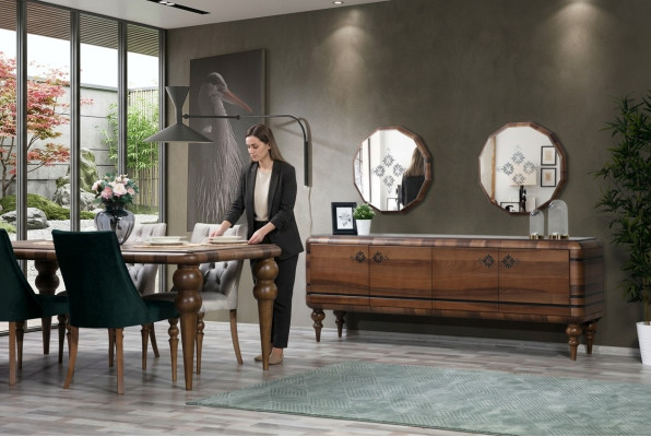 Klassieke bruine dressoir ontwerper luxe houten meubels ladenkast meubels