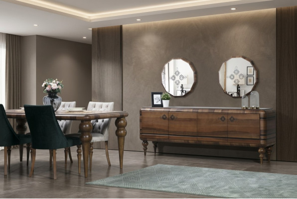 Klassieke bruine dressoir ontwerper luxe houten meubels ladenkast meubels