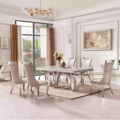 Luxe eettafel Moderne eetkamer Eettafels Tafels Ontwerp Metalen Tafel