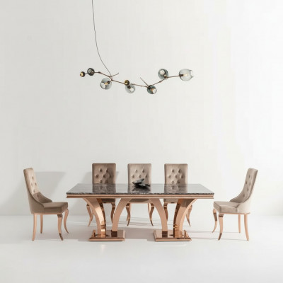 Luxe eettafel Moderne eetkamer Eettafels Tafels Ontwerp Metalen Tafel