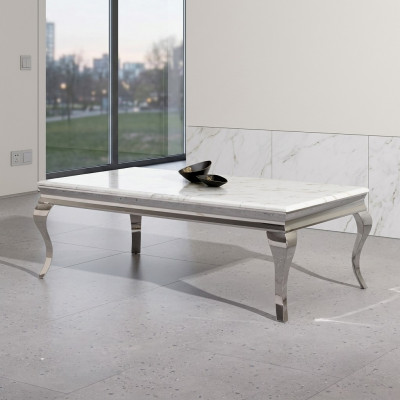 Salontafel ontwerp woonkamer luxe tafel bank bijzettafel 130x70 zilver