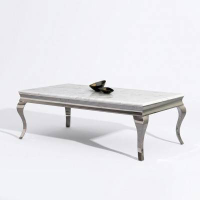 Salontafel ontwerp woonkamer luxe tafel bank bijzettafel 130x70 zilver