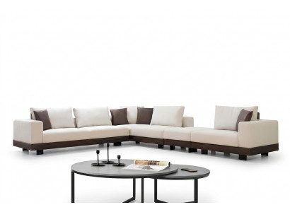 Woonkamer hoekbank Luxe L-vorm bank Textiel meubels Houten frame Stijlvol