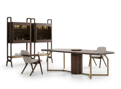Luxe villa meubilair Eetkamerset Eettafel 4x stoel Dressoir 7 dlg