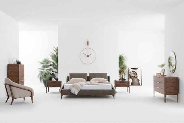 Slaapkamer compleet set Bed 2x nachtkastjes Dressoir Kast Modern