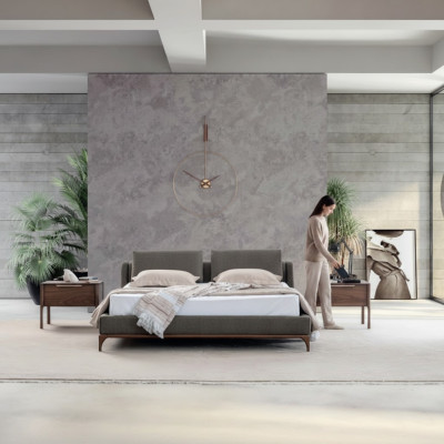 Moderne ontwerpen slaapkamerset 3-delig bed 2x nachtkastje 180x200