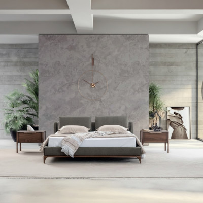 Moderne ontwerpen slaapkamerset 3-delig bed 2x nachtkastje 180x200