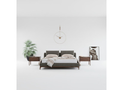 Moderne ontwerpen slaapkamerset 3-delig bed 2x nachtkastje 180x200