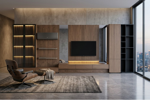 Woonkamer woonwand RTV Lowboard hout bruin meubels televisie nieuw xxl 530 cm Woonkamer woonwand RTV Lowboard hout bruin meubels televisie nieuw xxl 530 cm
