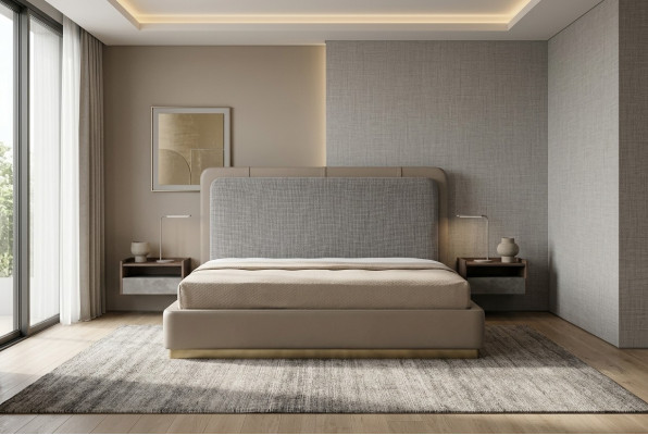 Modern Bed Luxe Elegant Bedden ontwerp Slaapkamer 180x200 Meubels Stof