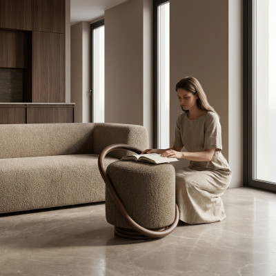 Luxe poef slaapkamer comfort modern meubeldesign voetenbank meubels