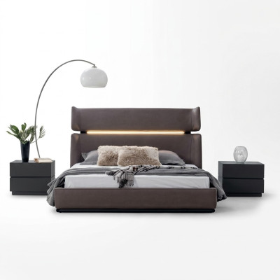 Luxe slaapkamer set bed met 2 nachtkastjes Modern Design Set
