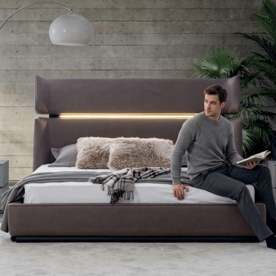 Slaapkamer Luxe Bed Moderne stijlvolle Moderne Bed grijs 180x200