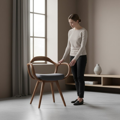 Stoelen Woonkamer Eetkamer Fauteuil Houten stoel met armleuning Eetkamer meubels