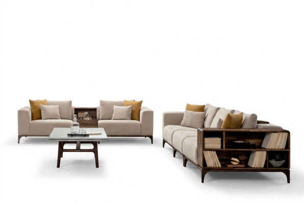Luxe 4-delige woonkamerset bankstel 3+2+1 zits met salontafel modern design.
