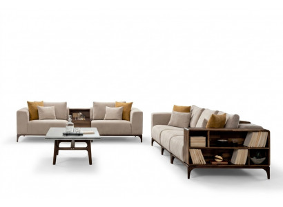 Luxe 4-delige woonkamerset bankstel 3+2+1 zits met salontafel modern design.