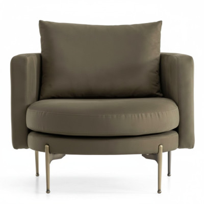 Fauteuil voor woonkamer modern design hout met textiel ronde lounge club.
