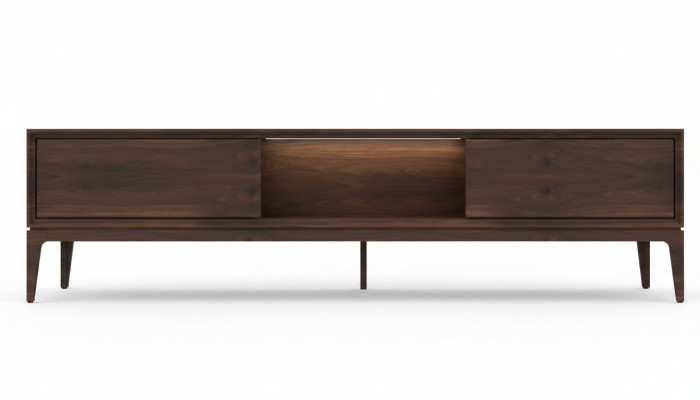 Luxe woonkamer bruin meubels woonkast tv-standaard nieuw modern.