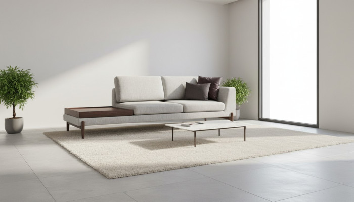 Luxe woonkamerbank in modern design van hout met textiel lounge clubbank Big