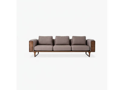 Luxe woonkamerbank modern design hout met textiel 270cm grote banken