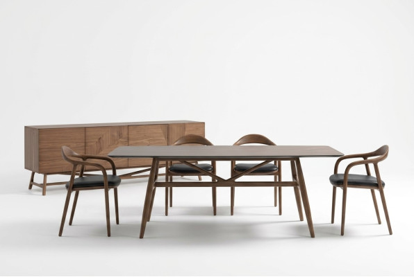 Luxe set eetkamer 6-delig eetset eetgroep set tafel 4x stoelen met dressoir