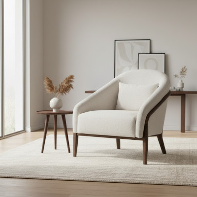 Fauteuil Bekleding Zitter Modern Ontwerp Grijs Lounge Luxe Woonkamer