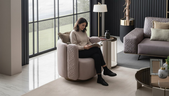 Stijlvolle fauteuils woonkamer Roze Moderne houten bank Lounge Club meubels