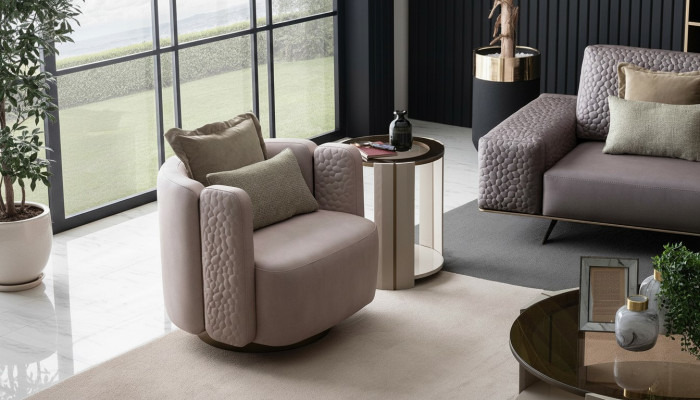 Stijlvolle fauteuils woonkamer Roze Moderne houten bank Lounge Club meubels
