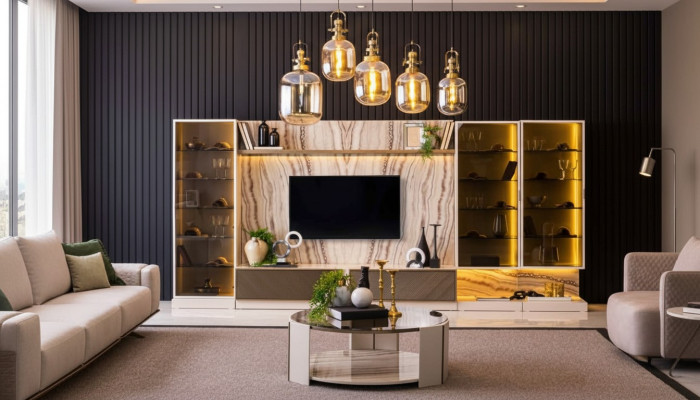 Elegante woonkamer wandmeubel aanbouw 388cm Luxe woonkamer meubels dressoir
