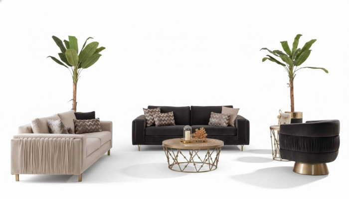 Elegante bankstel bankstel 3+3-zits met fauteuil voor woonkamer Nieuw design