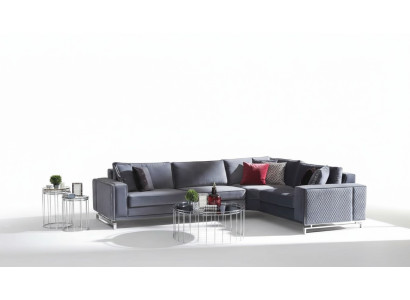 Luxe hoekbank L-vormige grijze hoekbank textielbank bankontwerp sofa