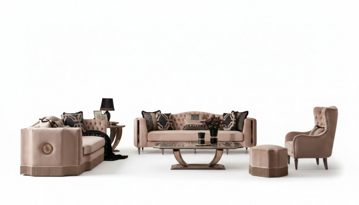 Luxe bankstel 4+3+1 set fauteuil modern design Chesterfield meubels
