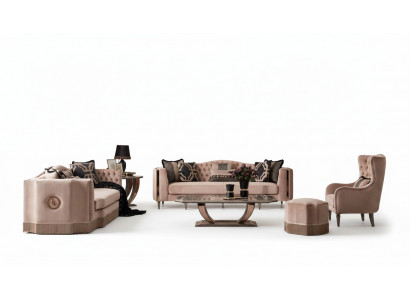 Luxe bankstel 4+3+1 set fauteuil modern design Chesterfield meubels