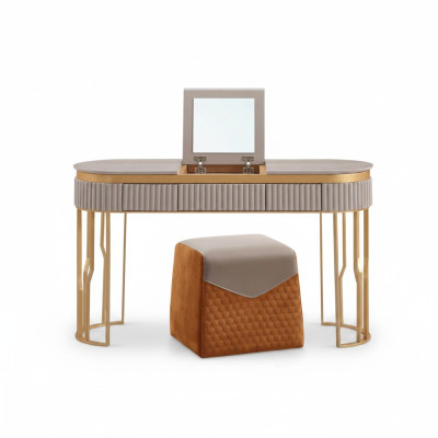 Ontwerper beige make-uptafel moderne houten tafel luxe slaapkamer meubilair