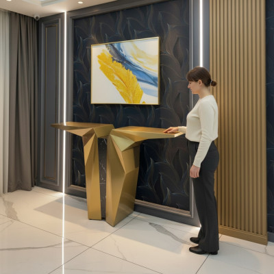 Hout Moderne Meubelen Console Tafel Goud Tafel Stijl Ontwerp Console Nieuw