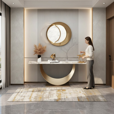 Console woonkamer bijzettafel modern ontwerp meubels hout goud nieuw