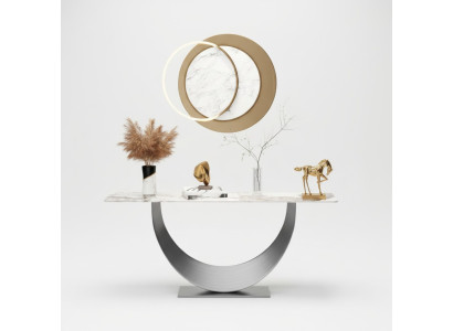 Console Designer Luxe Modern Console Tafel Roestvrij Staal Ontwerp Zilver