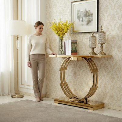 Console Luxe dressoir console tafel dressoir roestvrij staal woonkamer nieuw