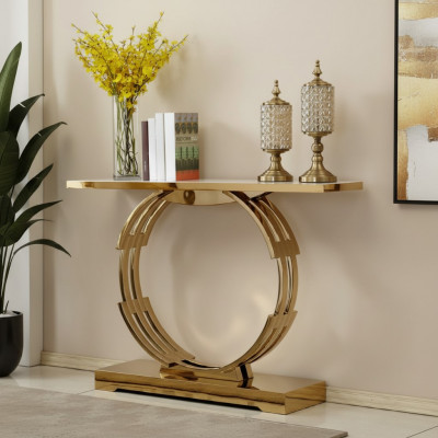Console Luxe dressoir console tafel dressoir roestvrij staal woonkamer nieuw