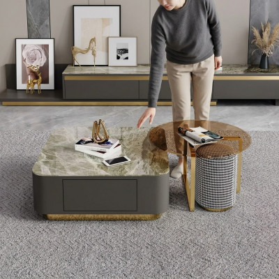 Woonkamer meubels luxe grijs salontafel design tafel koffietafels nieuw