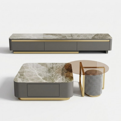Woonkamer meubels luxe grijs salontafel design tafel koffietafels nieuw