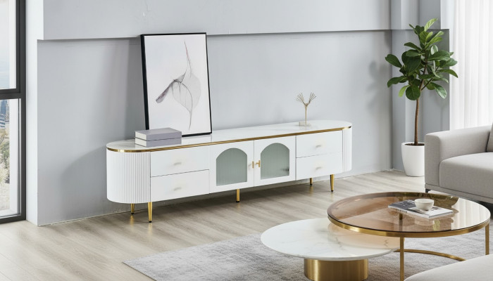 Ovale televisiestandaard rtv laag tv dressoir tv dressoir woonkamer houten meubels