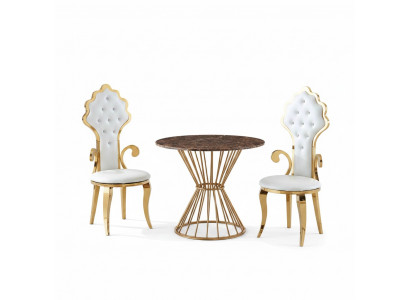 Eettafel Koffietafel Woonkamer Goud Luxe Design Ronde Tafel Roestvrij Staal