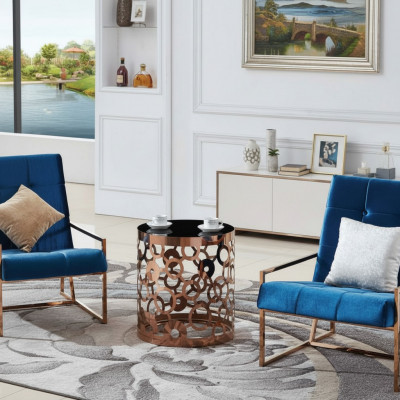 Salontafel Koffietafel Bijzettafel Designer Tafel Roestvrij staal Goud Nieuw