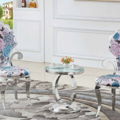 Luxe woonkamer salontafel van roestvrij staal, designmeubels bijzettafel, nieuw.