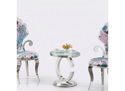 Luxe woonkamer salontafel van roestvrij staal, designmeubels bijzettafel, nieuw.
