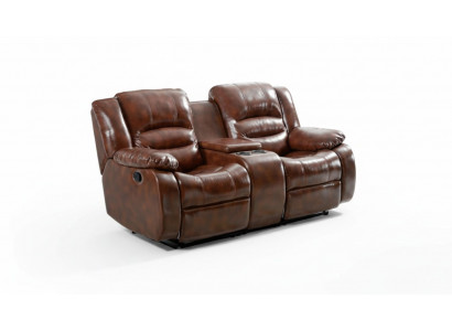 Bank 2-zits designbanken gestoffeerde banken Relax bruin woonkamer
