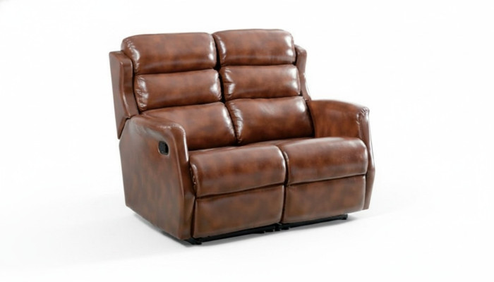 Sofa 2-zits Bruin Banken Stijl Luxe Woonkamer Modern Ontwerp Kunstleer