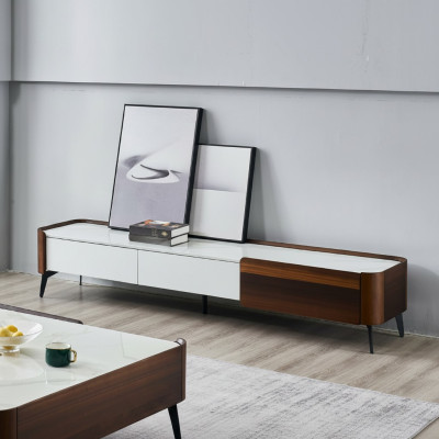TV-standaard RTV Lowboard Wit Tafel Hout Modern Woonkamer Dressoir